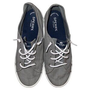 Sperry Top-Sider Crest Vibe Women’s 7.5 Gray Canvas Sneakers – Excellent Conditi